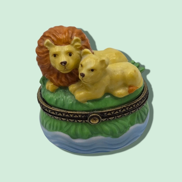 Vintage Midwest of Cannon Falls Lions Trinket Box Noah's Ark Collection PHB - Picture 1 of 8